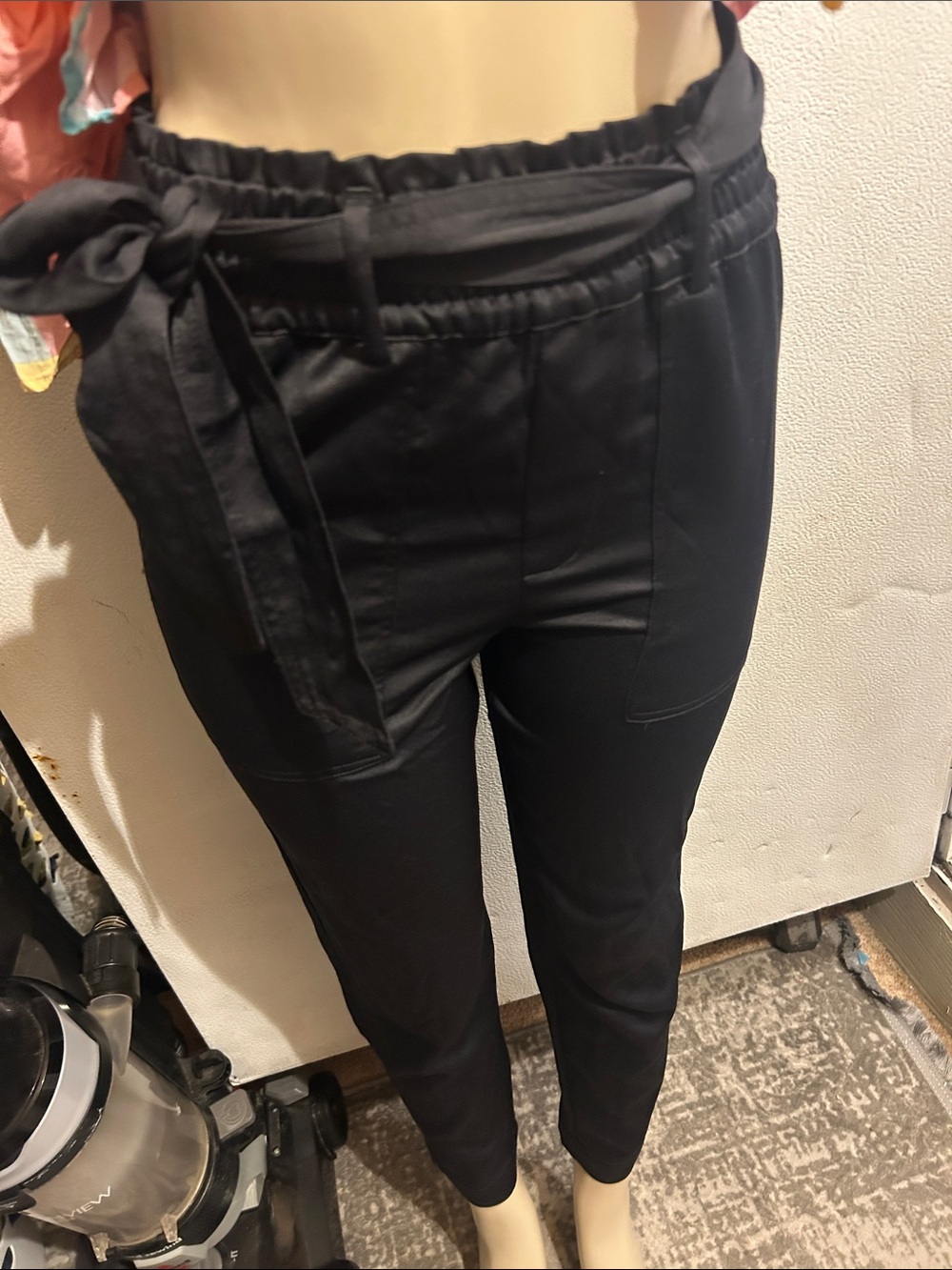 Abercrombie & Fitch Black Paperbag Waist Tapered Pants